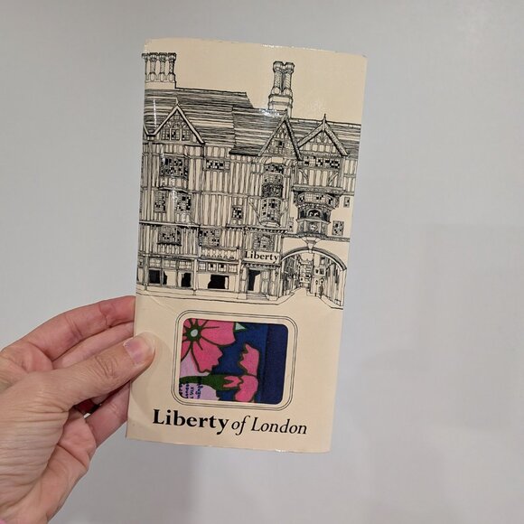 Like New in Package Liberty of London Floral Silk Scarf Navy Blue Pink - Picture 1 of 4